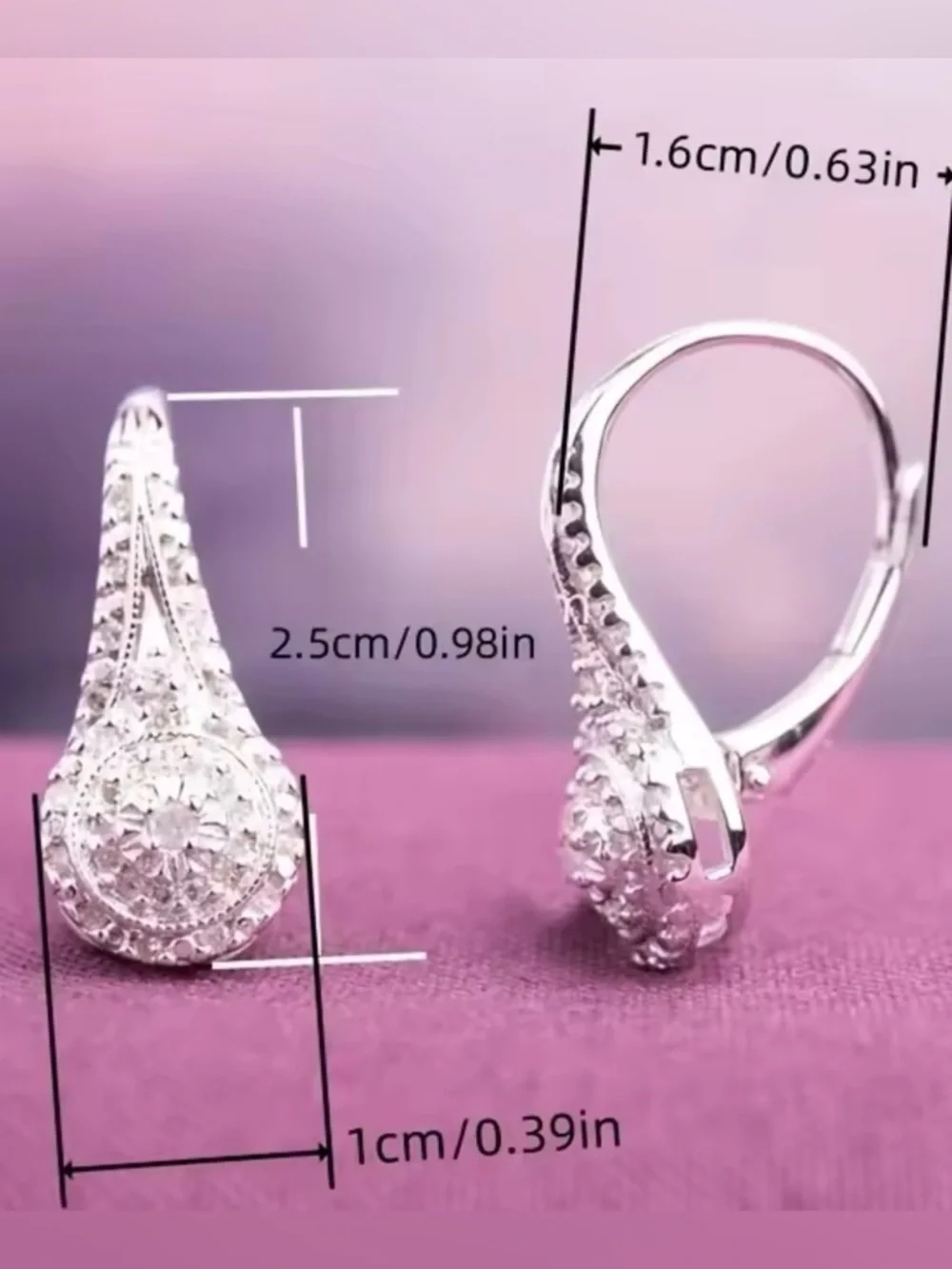 New .925 Silver and Crystal Earrings